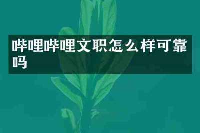 哔哩哔哩文职怎么样可靠吗