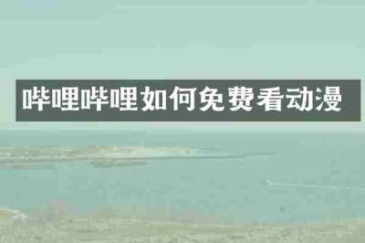 哔哩哔哩如何免费看动漫