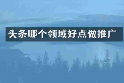 头条哪个领域好点做推广