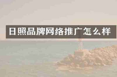 日照品牌网络推广怎么样