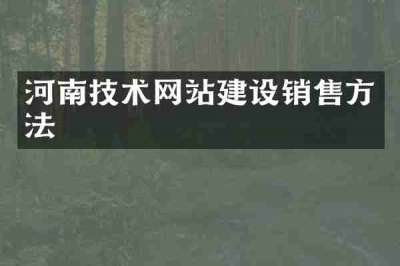 河南技术网站建设销售方法