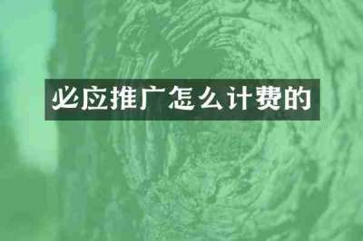 必应推广怎么计费的
