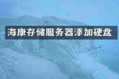 海康存储服务器添加硬盘