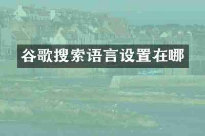 谷歌搜索语言设置在哪