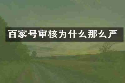 百家号审核为什么那么严