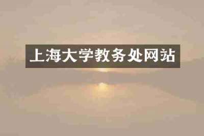 上海大学教务处网站