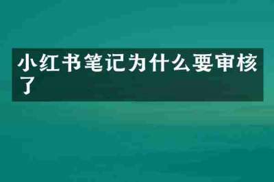 小红书笔记为什么要审核了