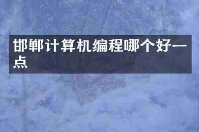 邯郸计算机编程哪个好一点