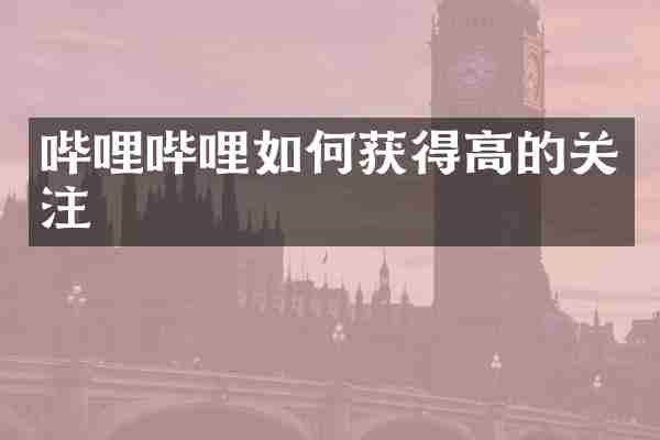 哔哩哔哩如何获得高的关注