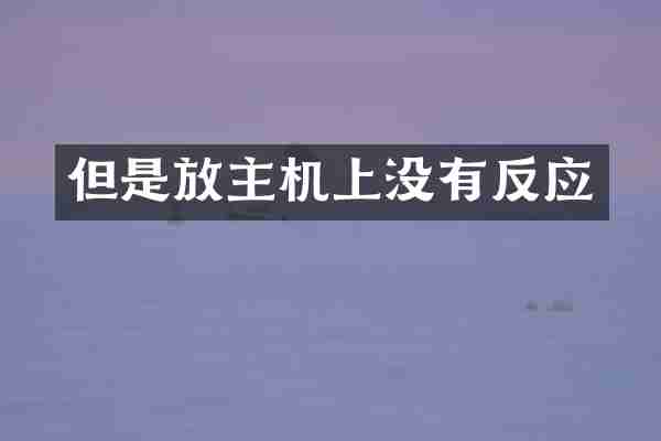 但是放主机上没有反应