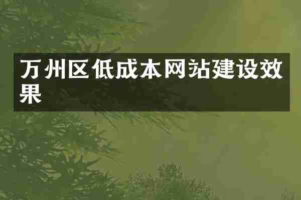 万州区低成本网站建设效果