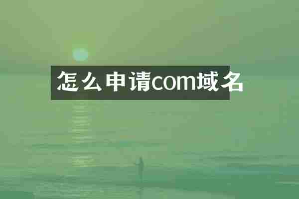 怎么申请com域名