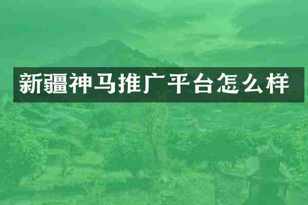 新疆神马推广平台怎么样