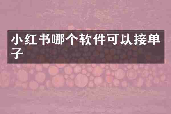 小红书哪个软件可以接单子