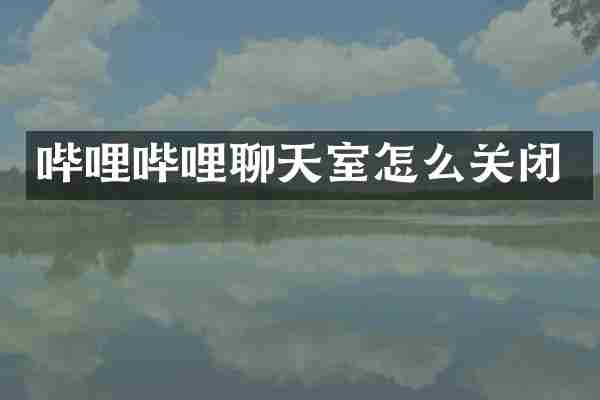 哔哩哔哩聊天室怎么关闭