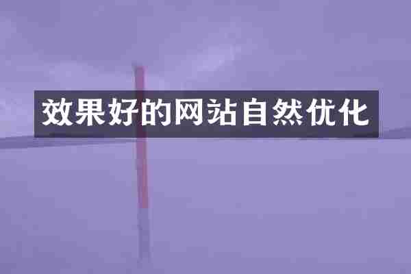 效果好的网站自然优化