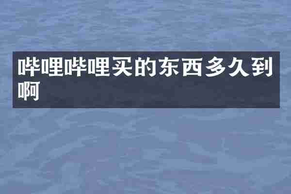 哔哩哔哩买的东西多久到啊