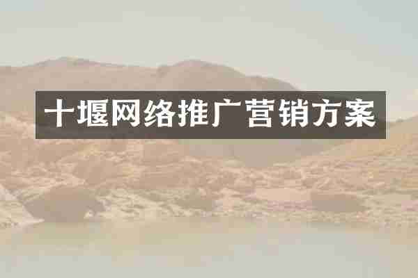 十堰网络推广营销方案