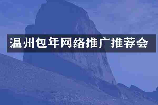 温州包年网络推广推荐会