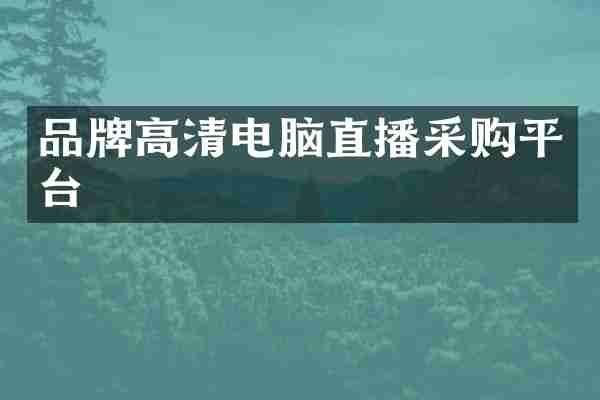 品牌高清电脑直播采购平台