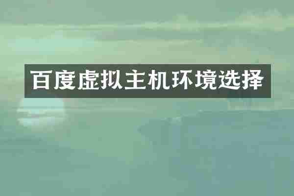 百度虚拟主机环境选择