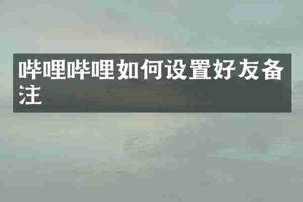 哔哩哔哩如何设置好友备注