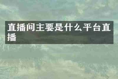 直播间主要是什么平台直播