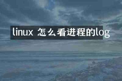 linux 怎么看进程的log