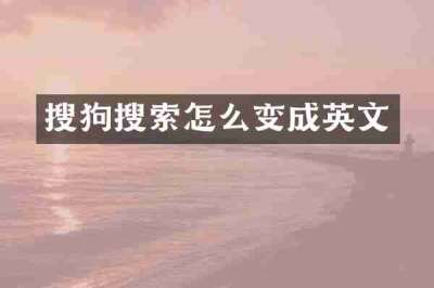 搜狗搜索怎么变成英文