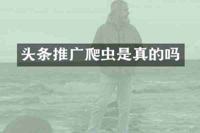 头条推广爬虫是真的吗