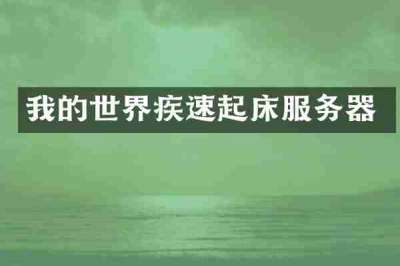 我的世界疾速起床服务器