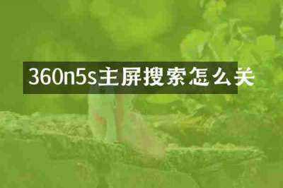 360n5s主屏搜索怎么关