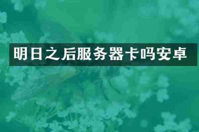 明日之后服务器卡吗安卓