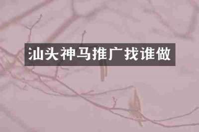 汕头神马推广找谁做
