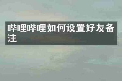 哔哩哔哩如何设置好友备注