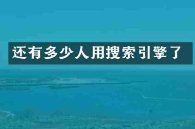 还有多少人用搜索引擎了