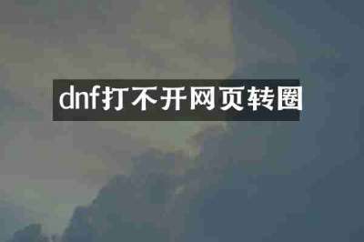 dnf打不开网页转圈