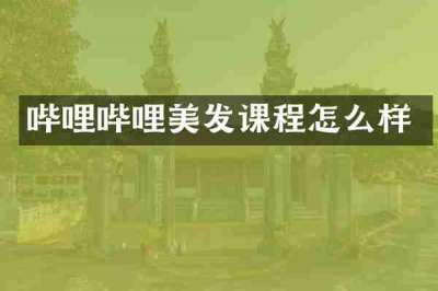 哔哩哔哩美发课程怎么样