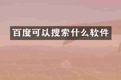 百度可以搜索什么软件