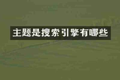 主题是搜索引擎有哪些