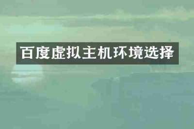 百度虚拟主机环境选择