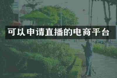 可以申请直播的电商平台
