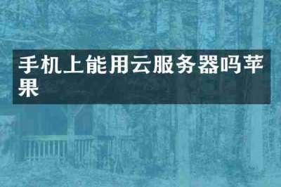 手机上能用云服务器吗苹果