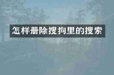 怎样册除搜狗里的搜索