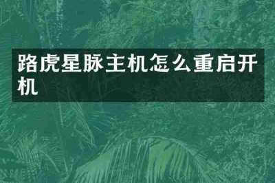 路虎星脉主机怎么重启开机