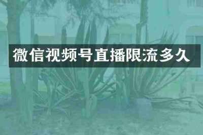 微信视频号直播限流多久