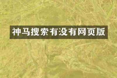 神马搜索有没有网页版