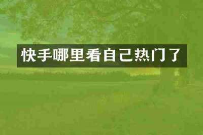 快手哪里看自己热门了