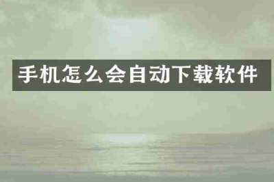 手机怎么会自动下载软件