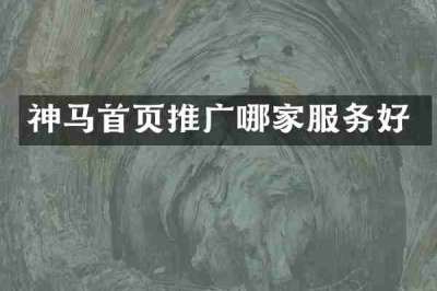 神马首页推广哪家服务好